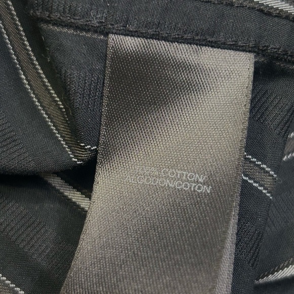 ♠️”Claiborne” Men’s Black/White/Taupe Beige Pinstriped Long Sleeved Dress Shirt - Picture 4 of 10